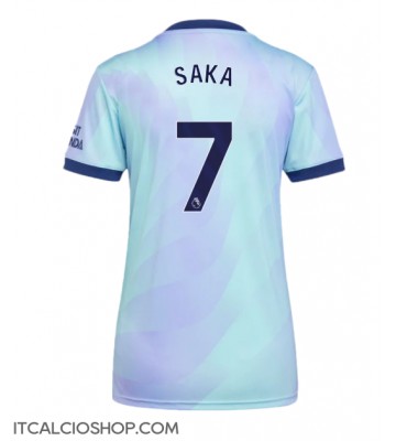 Arsenal Bukayo Saka #7 Terza Maglia Femmina 2024-25 Manica Corta